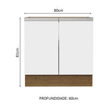 Gabinete de Cocina 80 x 60 cm 2 Puertas (Sin Encimera) Marrón/Blanco Glamy