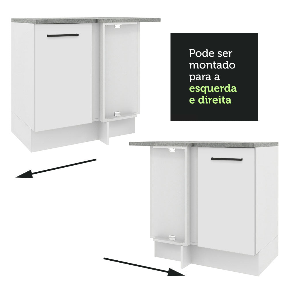 Mueble de Esquina Agata 1 Puerta 60 cm Profundidad (Sin Encimera) Blanco