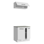 Kit Gabinete Bajo y Gabinete Superior Multiuso 80 cm Blanco Agata Madesa