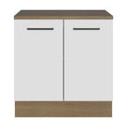 Gabinete Bajo Multiuso 80 cm 2 Puertas Marrón/Blanco Madesa