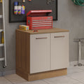 Gabinete Bajo Multiuso 80 cm 2 Puertas Marrón/Crema Madesa