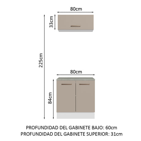 Mueble Integral Multiuso Garaje 80cm Blanco/Crema