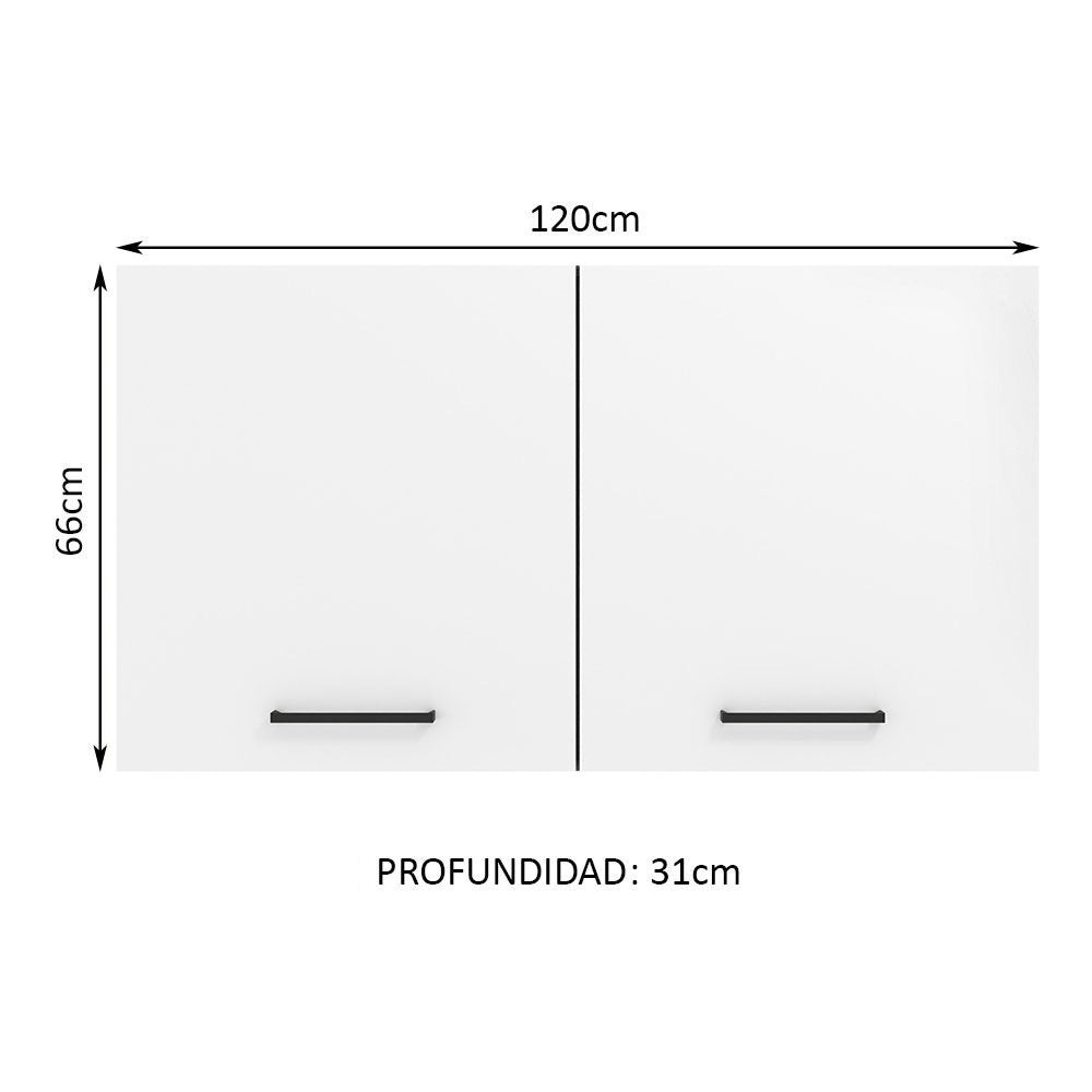 Gabinete Superior Multiuso 120 cm 2 Puertas Marrón/Blanco Madesa