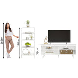 Mueble para TV hasta 65 Pulgadas Udine + Estante Escalera Blanco