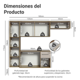 Cocina Compacta 180cm Marrón/Crema Easy