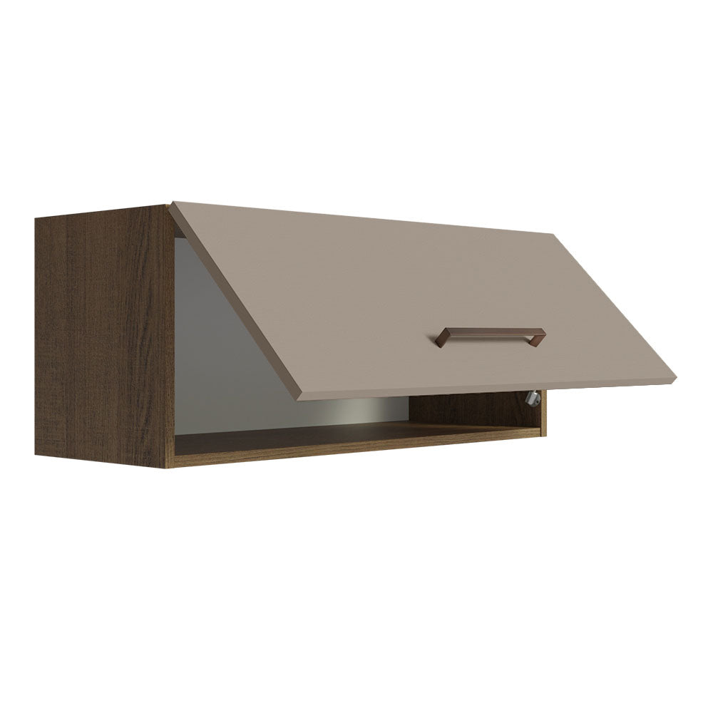 Gabinete Superior Multiuso 80 cm 1 Puerta Marrón/Crema Madesa
