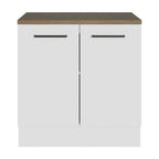 Gabinete Bajo Multiuso 80 cm 2 Puertas Blanco/Marrón Madesa