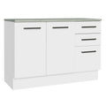 Gabinete Bajo 120 x 60 cm 2 Puertas 3 Cajones Blanco Agata Madesa