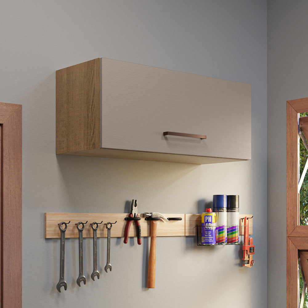 Gabinete Superior Multiuso 80 cm 1 Puerta Marrón/Crema Madesa
