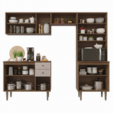 Cocina Compacta 235cm Marrón/Crema Gourmet 01