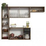Cocina Compacta 180cm Marron/Negro Easy