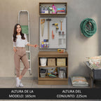 Kit Gabinete Bajo y Gabinete Superior Multiuso 80 cm Marrón/Crema Madesa