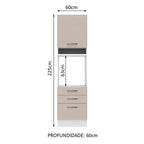 Mueble de cocina para horno 60 x 60 cm 1 Puerta 3 Cajones Blanco/Crema Agata