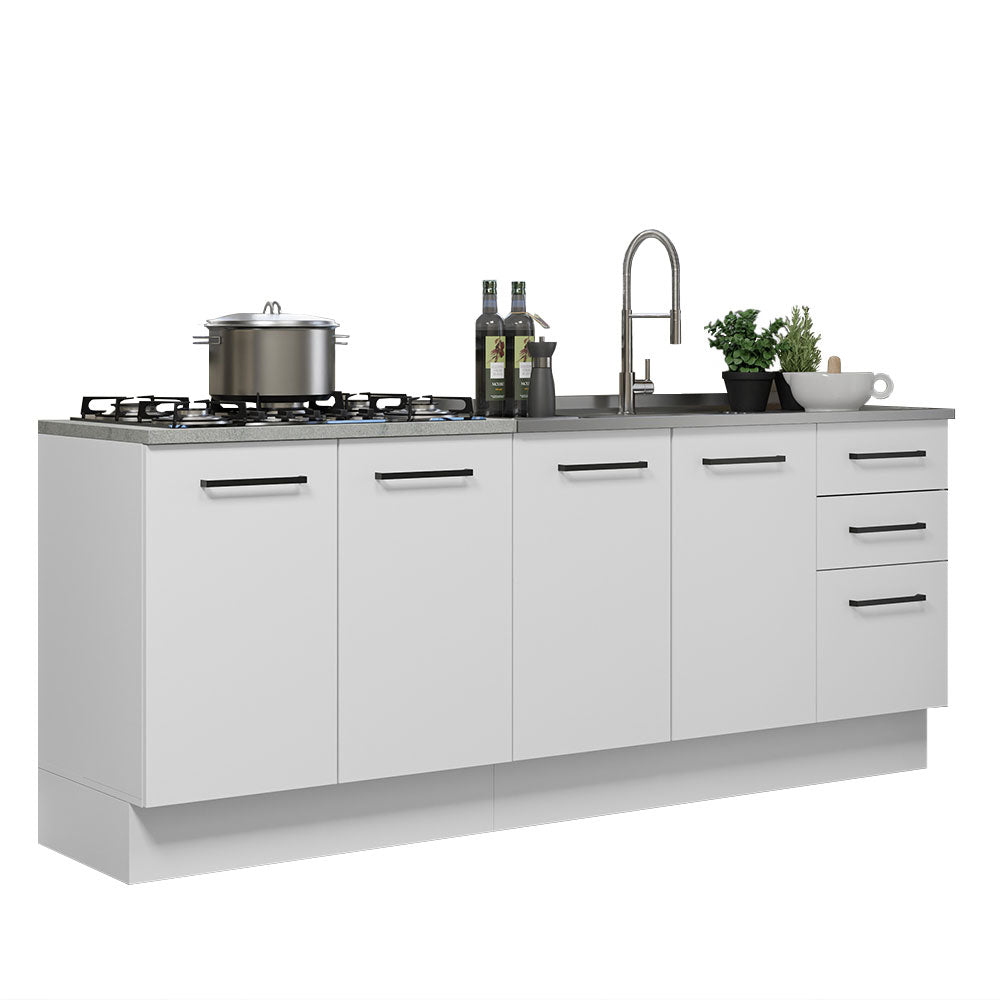 Mueble de Cocina 200cm Con Tarja Agata Blanco