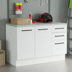 Gabinete Bajo Multiuso 120 cm 2 Puertas 3 Cajones Blanco Madesa