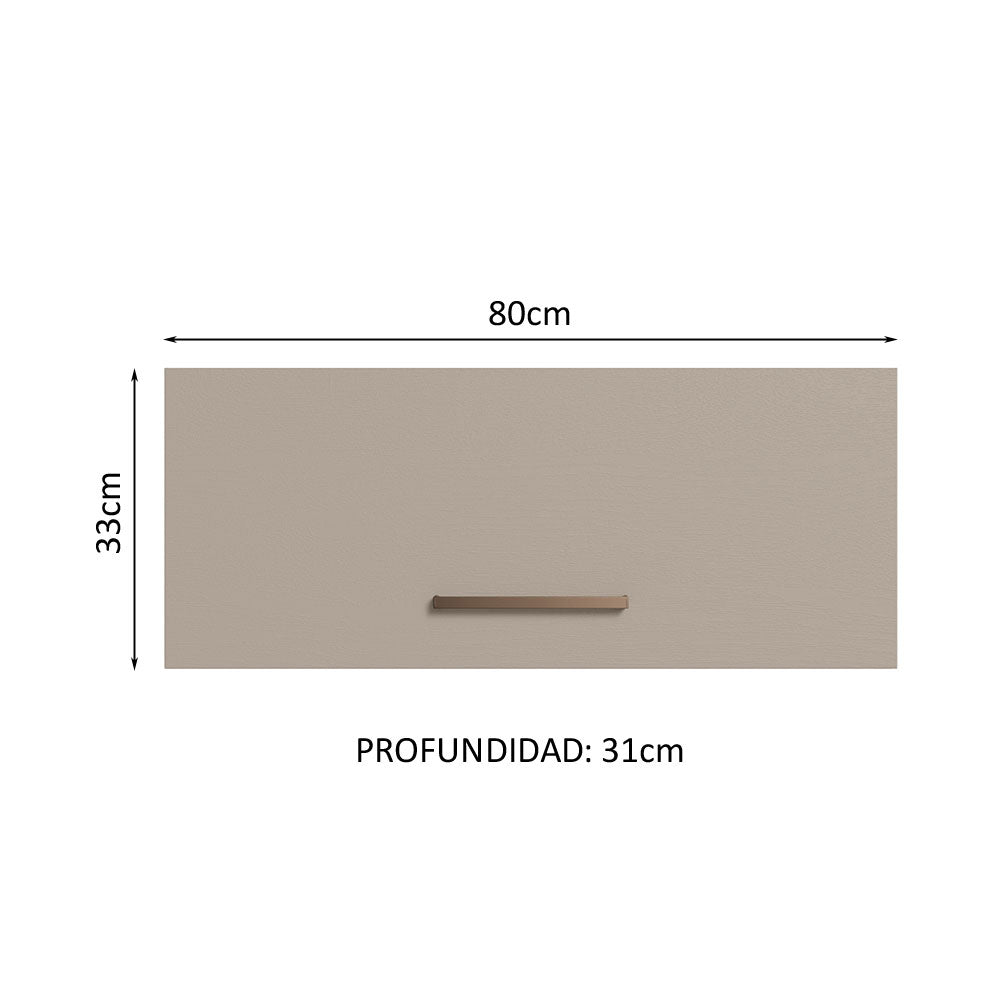 Gabinete Superior Multiuso 80 cm 1 Puerta Blanco/Crema Madesa