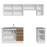 Cocina Integral con Accesorios 240cm Glamy Blanco/Marrón