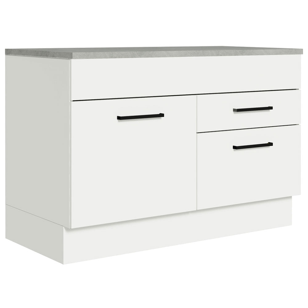 Gabinete Bajo 120 cm 1 Puerta 2 Cajones Blanco Agata Madesa