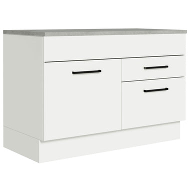 Gabinete Bajo 120 cm 1 Puerta 2 Cajones Blanco Agata Madesa