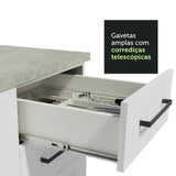 Gabinete de Cocina 120 x 60 cm 2 Puertas y 3 Cajones (Con Encimera) Blanco Agata