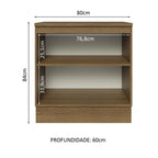 Gabinete Bajo 80 cm 2 Puertas Marrón Glamy Madesa