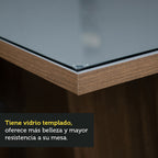 Conjunto de Comedor con Encimera Vidrio 4 Sillas Marrón/Gris/Silver Anaju Madesa