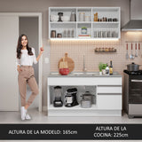 Cocina Integral Glamy con Tarja 150cm Blanco