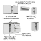 Cocina Integral con Accesorios 240cm Glamy Blanco