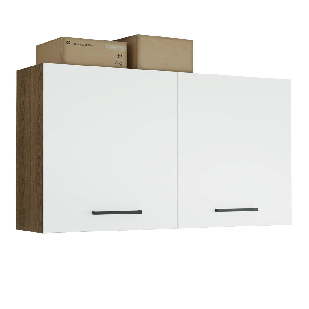 Gabinete Superior Multiuso 120 cm 2 Puertas Marrón/Blanco Madesa