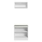 Kit Gabinete Bajo y Gabinete Superior Multiuso 80 cm Blanco/Crema Agata Madesa