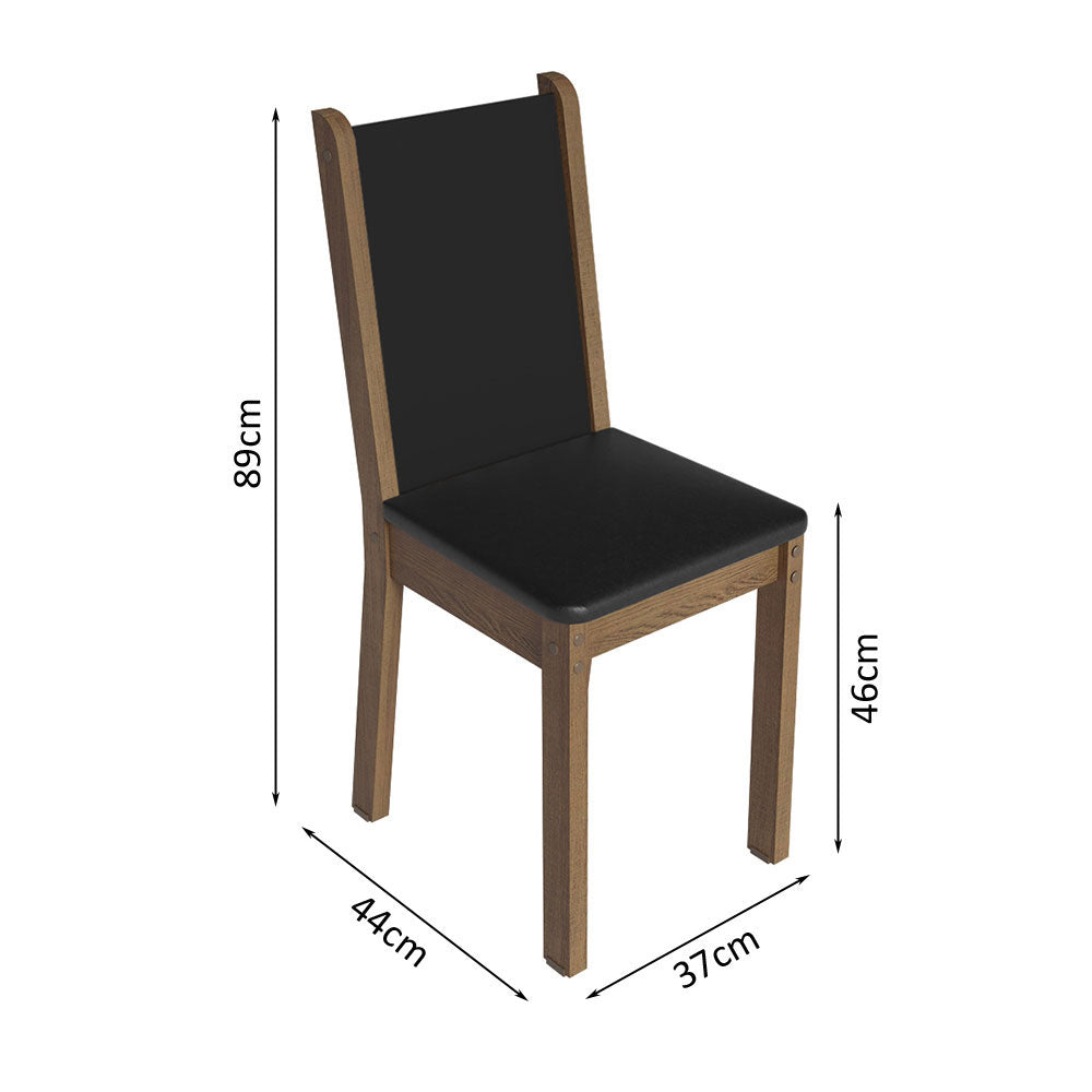 Juego de Comedor Mesa con Encimera de Vidrio 4 Sillas Marrón/Crema/Negro Tifani