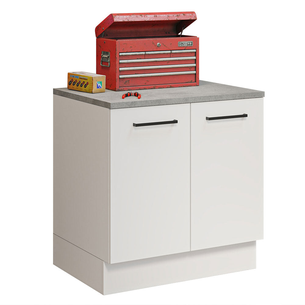 Gabinete Bajo Multiuso 80 cm 2 Puertas Blanco Madesa