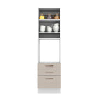 Mueble de cocina para horno 60 x 60 cm 1 Puerta 3 Cajones Blanco/Crema Agata