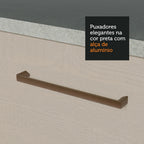Gabinete Bajo 120 cm 2 Puertas 3 Cajones Blanco/Crema Agata Madesa