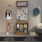 Kit Gabinete Bajo y Gabinete Superior Multiuso 80 cm Marrón/Blanco Agata Madesa