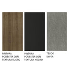 Conjunto de Comedor con Encimera Vidrio 6 Sillas Marrón/Negro/Silver Geórgia Madesa