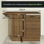 Gabinete Bajo Esquinero 102 cm 1 Puerta Marrón Glamy Madesa