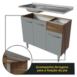 Cocina Integral 293cm con Fregadero Marrón/Gris Emilly 09