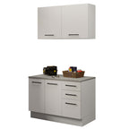 Kit Gabinete Bajo y Gabinete Superior Multiuso 120 x 60 cm Blanco Agata Madesa