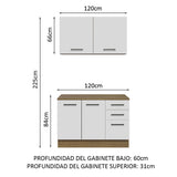 Mueble Integral Multiuso Garaje 120cm Marrón/Blanco