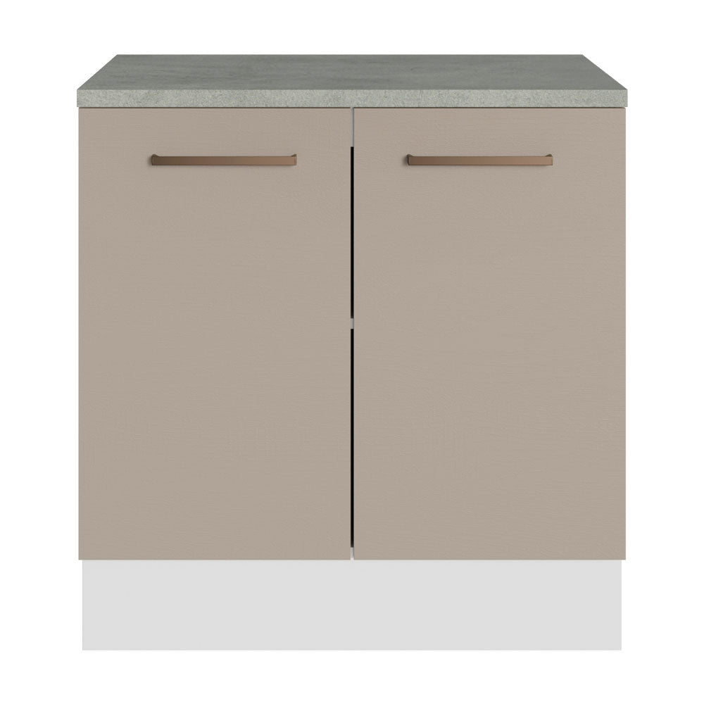 Gabinete Bajo Multiuso 80 cm 2 Puertas Blanco/Crema Madesa