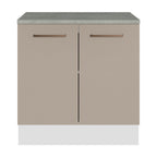 Gabinete Bajo Multiuso 80 cm 2 Puertas Blanco/Crema Madesa