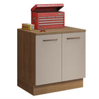 Gabinete Bajo Multiuso 80 cm 2 Puertas Marrón/Crema Madesa
