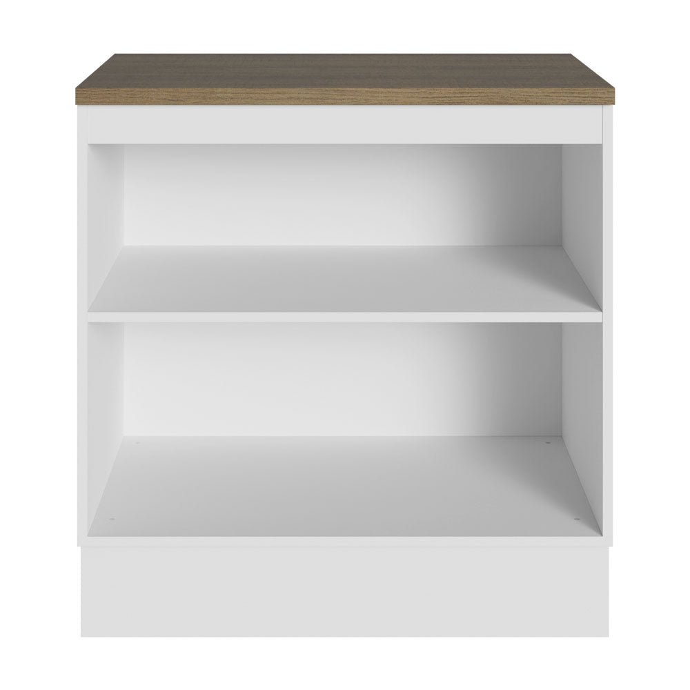 Gabinete Bajo Multiuso 80 cm 2 Puertas Blanco/Marrón Madesa