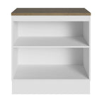 Gabinete Bajo Multiuso 80 cm 2 Puertas Blanco/Marrón Madesa