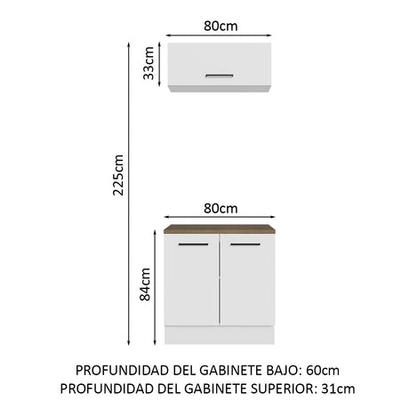 Mueble Integral Multiuso Garaje 80cm Blanco/Marrón