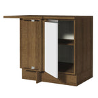 Gabinete Bajo Esquinero 102 cm 1 Puerta Marrón/Blanco Glamy Madesa