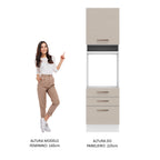 Mueble de cocina para horno 60 x 60 cm 1 Puerta 3 Cajones Blanco/Crema Agata