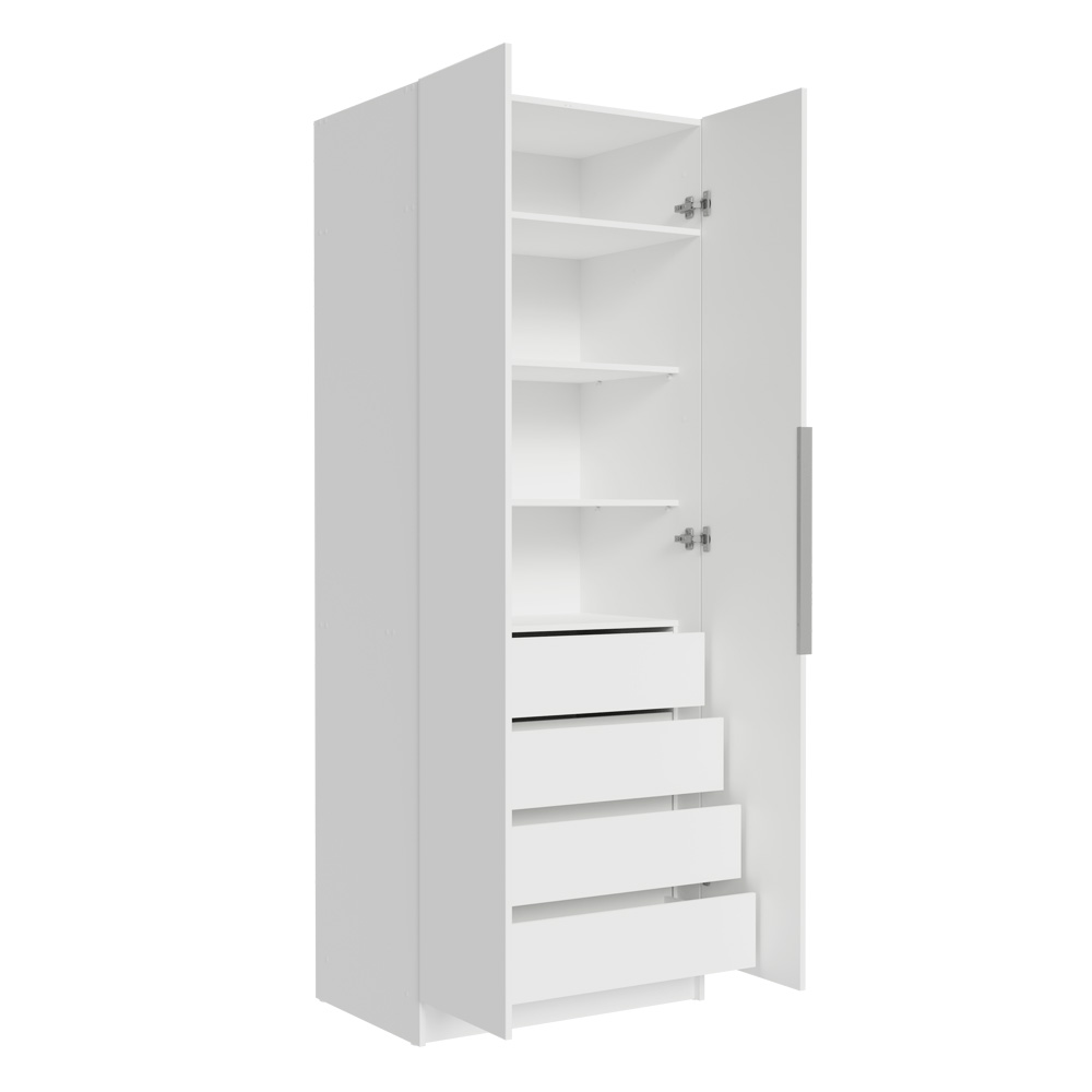 Clóset Modular 80 cm 2 Puertas 4 Cajones Blanco Neo Madesa