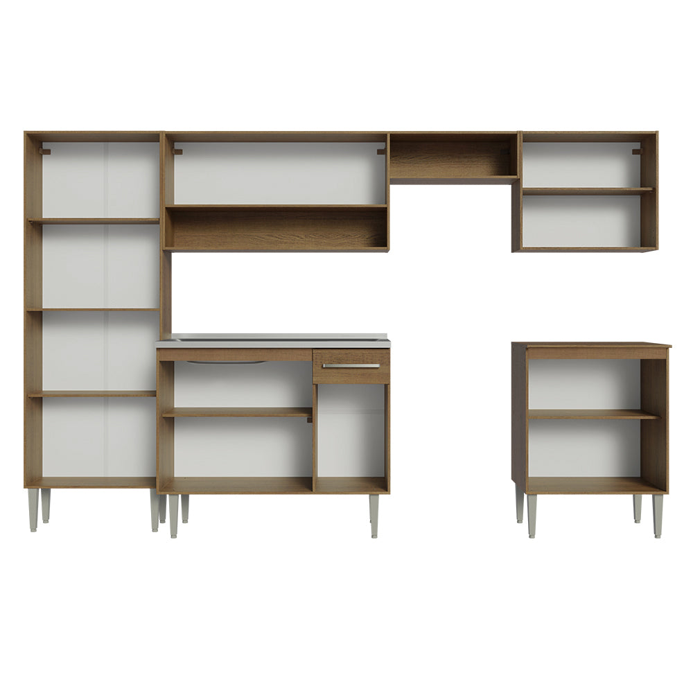 Cocina Integral 293cm con Fregadero Marrón Emilly 08